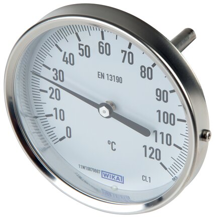 Exemplary representation: Bimetal thermometer horizontal without protection - industrial version